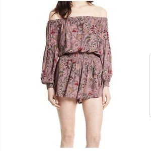 New Free people off the shoulder floral romper